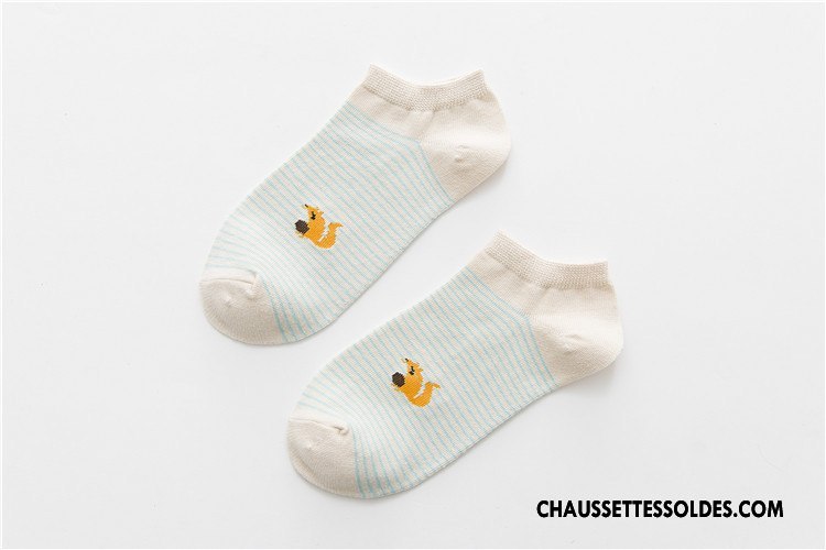 Chaussette Basse Femme Frais Plaine Fruit Coton Bio Légère Été Jaune