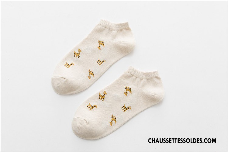 Chaussette Basse Femme Frais Plaine Fruit Coton Bio Légère Été Jaune