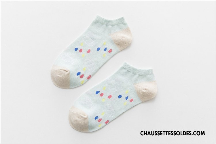 Chaussette Basse Femme Frais Plaine Fruit Coton Bio Légère Été Jaune