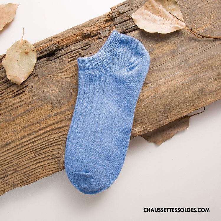 Chaussette Basse Femme Haute Qualité Chaussette Basse Coupée Le Nouveau Pure Bleu