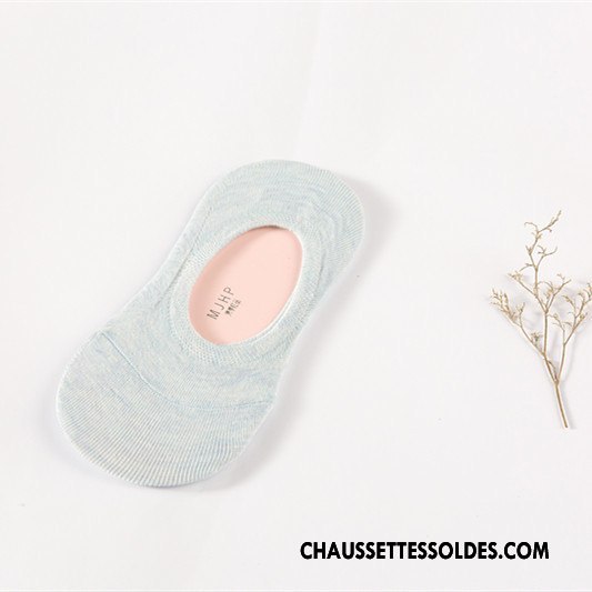 Chaussette Basse Femme Invisible Antidérapant Silicone Été Le Nouveau Couleurs De Bonbons Pure Vert Clair