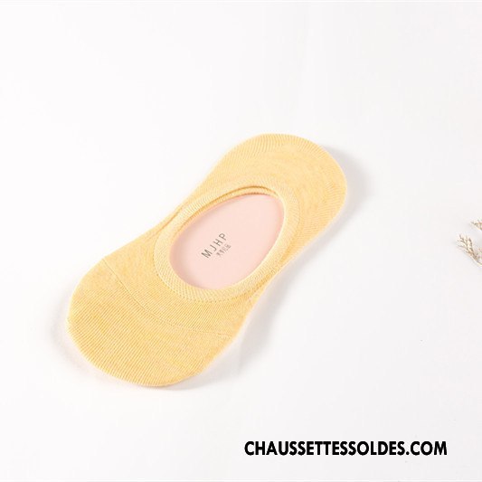Chaussette Basse Femme Invisible Antidérapant Silicone Été Le Nouveau Couleurs De Bonbons Pure Vert Clair