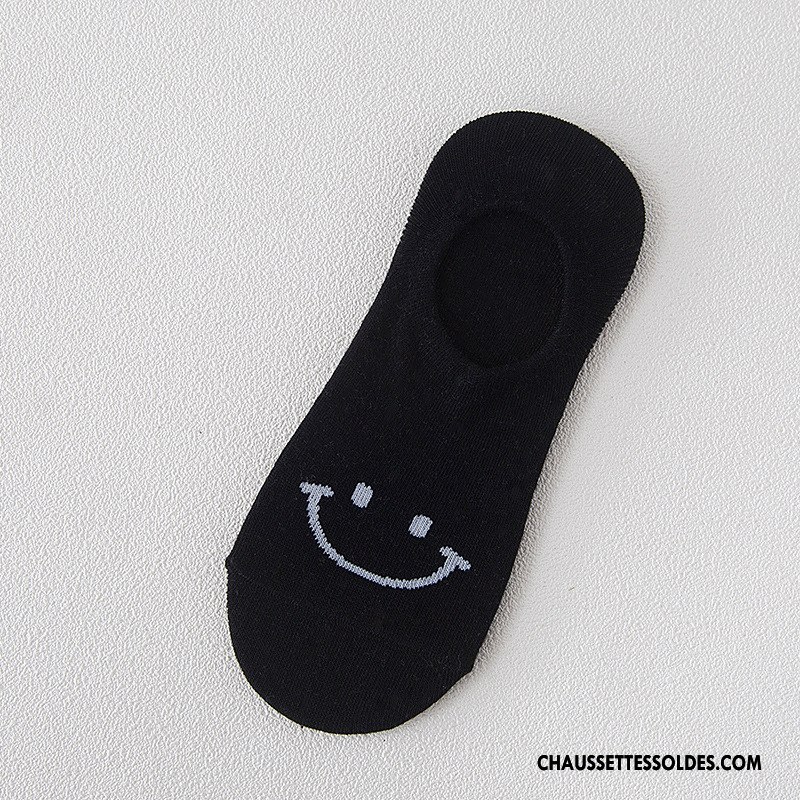 Chaussette Basse Femme Invisible Antidérapant Été Le Nouveau Souriant Silicone Bleu