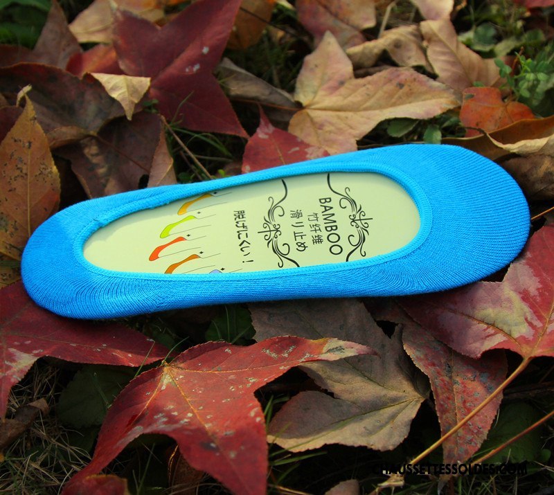Chaussette Basse Femme Invisible Chaussette Basse Coupée Bambou Antidérapant Silicone Été Couleurs De Bonbons Pure Jaune Clair