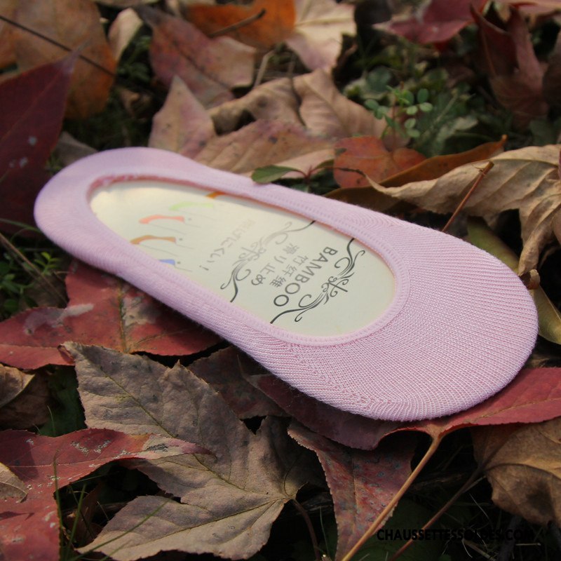 Chaussette Basse Femme Invisible Chaussette Basse Coupée Bambou Antidérapant Silicone Été Couleurs De Bonbons Pure Jaune Clair