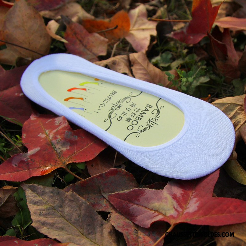 Chaussette Basse Femme Invisible Chaussette Basse Coupée Bambou Antidérapant Silicone Été Couleurs De Bonbons Pure Jaune Clair