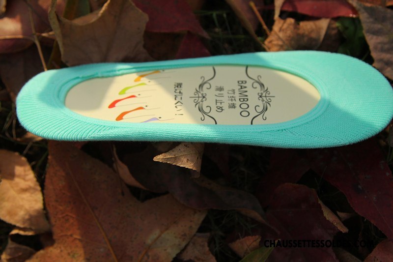 Chaussette Basse Femme Invisible Chaussette Basse Coupée Bambou Antidérapant Silicone Été Couleurs De Bonbons Pure Jaune Clair