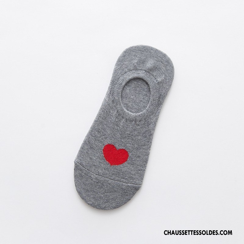 Chaussette Basse Femme Invisible Chaussette Basse Coupée Été 100% Coton Le Nouveau Charmant Blanc