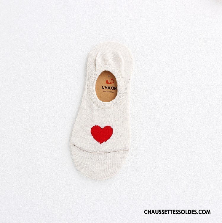 Chaussette Basse Femme Invisible Chaussette Basse Coupée Été 100% Coton Le Nouveau Charmant Blanc