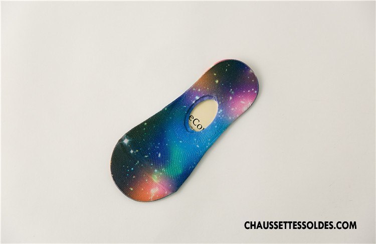 Chaussette Basse Femme Invisible Chaussettes En Coton Été Dessin Animé Le Nouveau Printemps Bleu Marin Impression