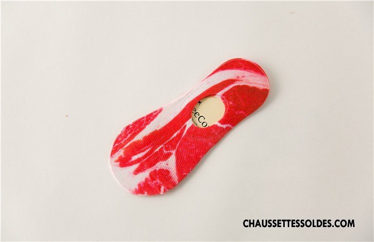 Chaussette Basse Femme Invisible Chaussettes En Coton Été Dessin Animé Le Nouveau Printemps Bleu Marin Impression