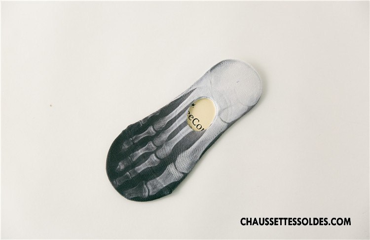Chaussette Basse Femme Invisible Chaussettes En Coton Été Dessin Animé Le Nouveau Printemps Bleu Marin Impression