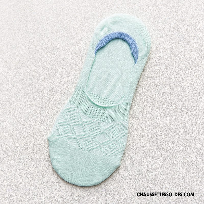 Chaussette Basse Femme Invisible Coton Bio Chaussette Basse Coupée Printemps Le Nouveau Été Rose Clair