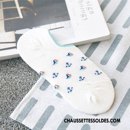 Chaussette Basse Femme Invisible Coton Bio Dame Été Chaussette Basse Coupée Légère Rouge Clair