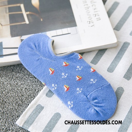 Chaussette Basse Femme Invisible Coton Bio Dame Été Chaussette Basse Coupée Légère Rouge Clair