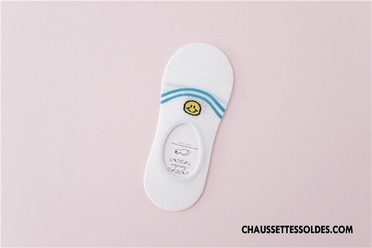 Chaussette Basse Femme Invisible Engrener Chaussette Courte Le Nouveau Plaine Été Blanc
