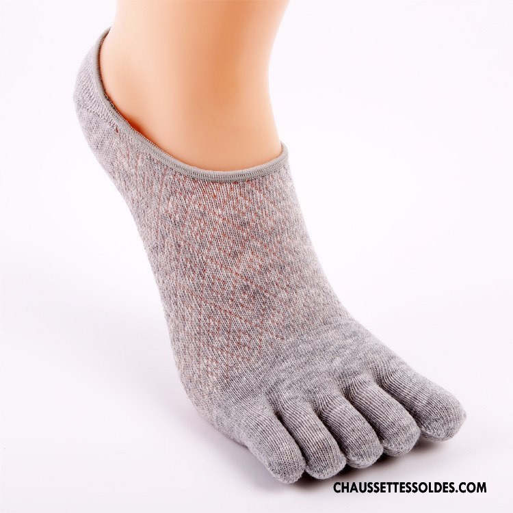 Chaussette Basse Femme Invisible Matelassé Cinq Doigts Confortable Blanc
