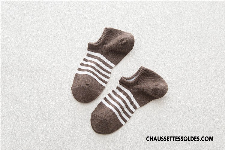 Chaussette Basse Femme Invisible Rayé Le Nouveau Printemps Frais Chaussette Basse Coupée Bleu