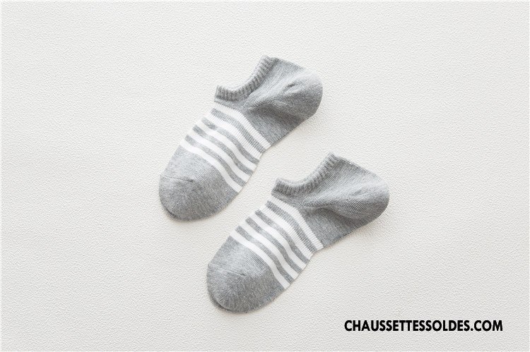 Chaussette Basse Femme Invisible Rayé Le Nouveau Printemps Frais Chaussette Basse Coupée Bleu