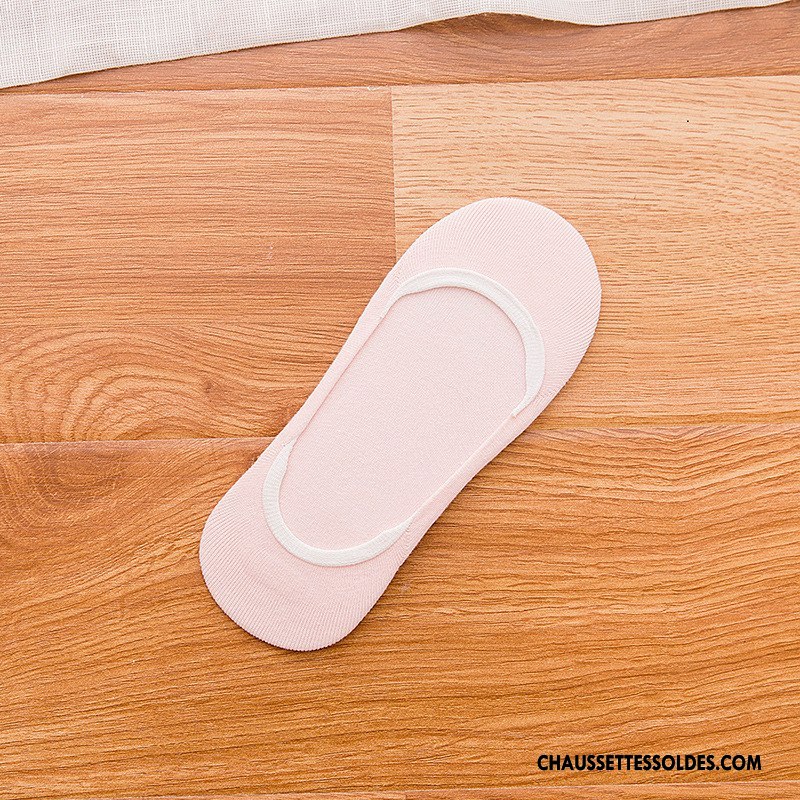 Chaussette Basse Femme Invisible Silicone Antidérapant Dame Pure Blanc Clair