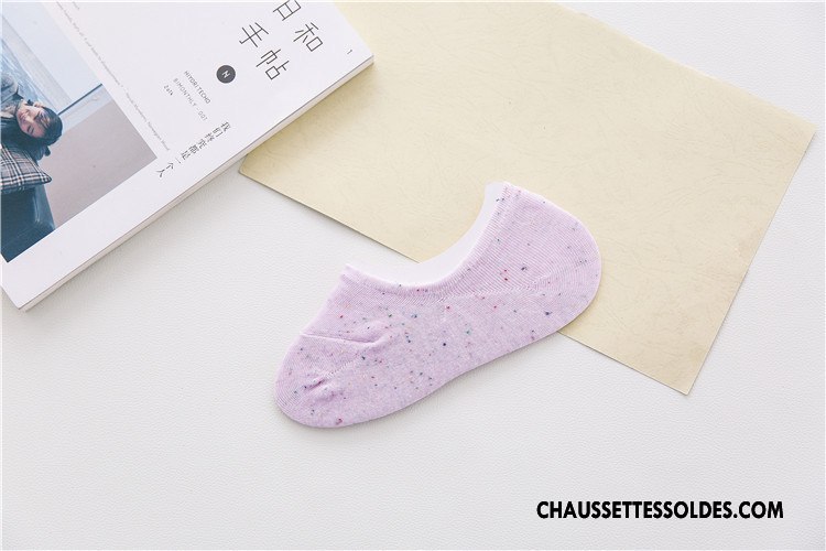 Chaussette Basse Femme Invisible Silicone Yarn Couleur Le Nouveau Chaussettes En Coton Violet Clair