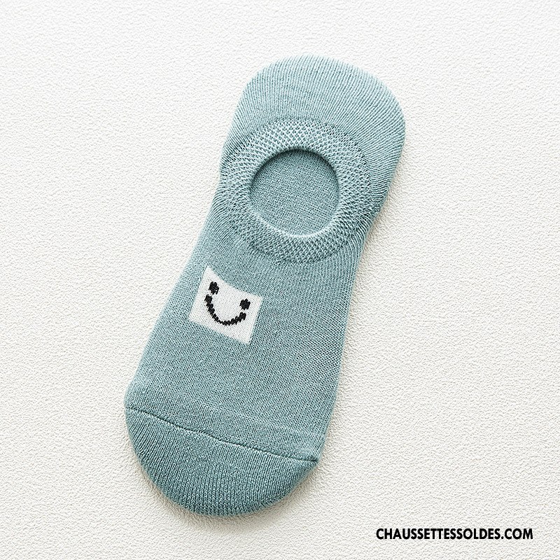 Chaussette Basse Femme L'automne Hiver Dame Invisible Lettre Renforcé Vert