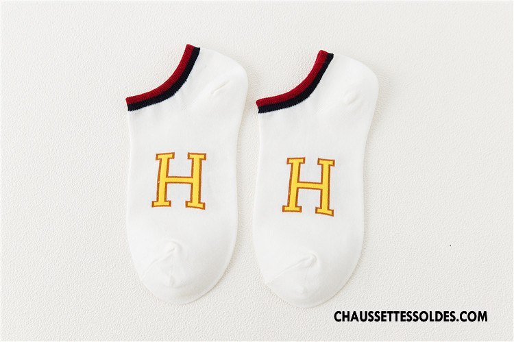 Chaussette Basse Femme L'automne Hiver Lettre Le Nouveau Plaine Chaussettes En Coton Rose