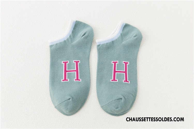 Chaussette Basse Femme L'automne Hiver Lettre Le Nouveau Plaine Chaussettes En Coton Rose