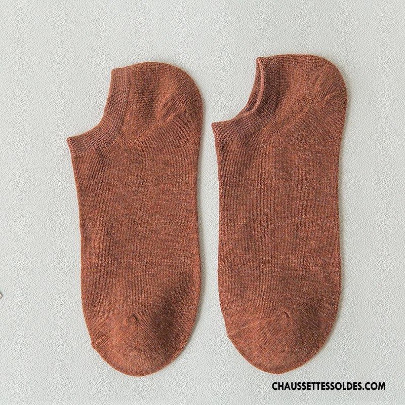 Chaussette Basse Femme Le Nouveau 100% Coton Art Été Dame Courte Couleurs De Bonbons Jaune