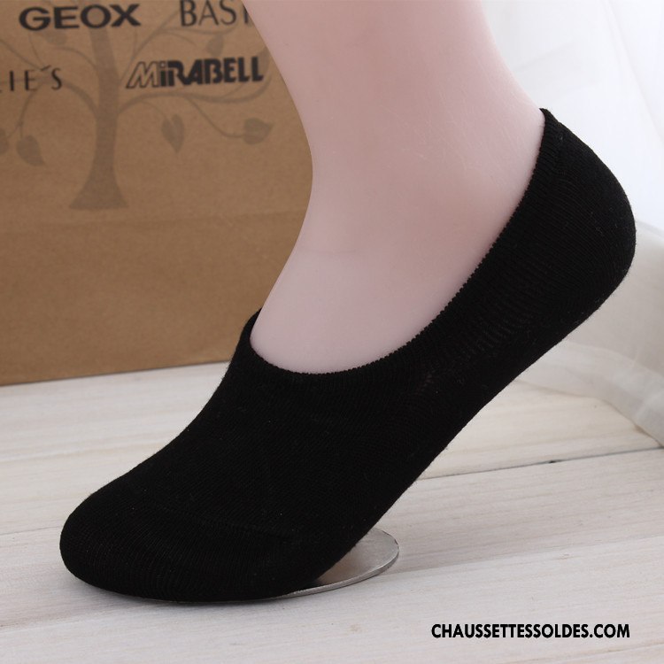 Chaussette Basse Femme Le Nouveau Absorber La Sueur Antidérapant Chaussette Basse Coupée Invisible Silicone Blanc