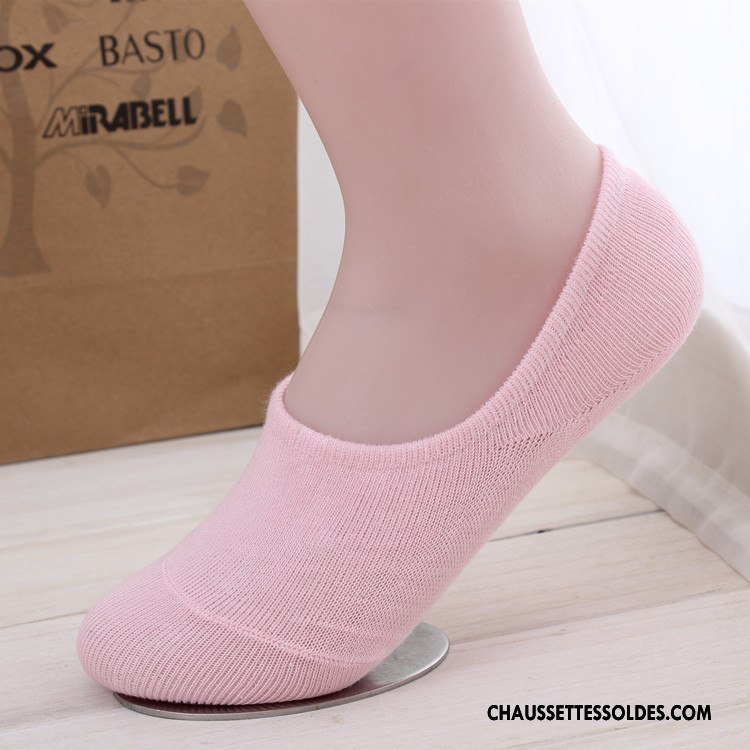 Chaussette Basse Femme Le Nouveau Absorber La Sueur Antidérapant Chaussette Basse Coupée Invisible Silicone Blanc