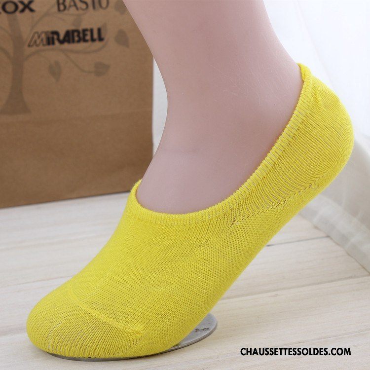 Chaussette Basse Femme Le Nouveau Absorber La Sueur Antidérapant Chaussette Basse Coupée Invisible Silicone Blanc