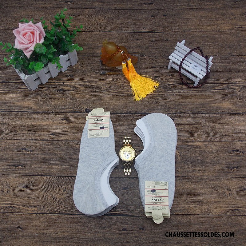 Chaussette Basse Femme Le Nouveau Absorber La Sueur Silicone Invisible Chaussettes En Coton Dame Bleu Clair