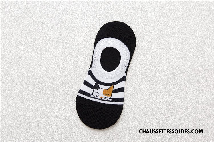 Chaussette Basse Femme Le Nouveau Antidérapant Invisible Coton Bio Printemps Dessin Animé Bleu