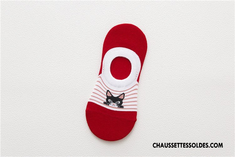 Chaussette Basse Femme Le Nouveau Antidérapant Invisible Coton Bio Printemps Dessin Animé Bleu