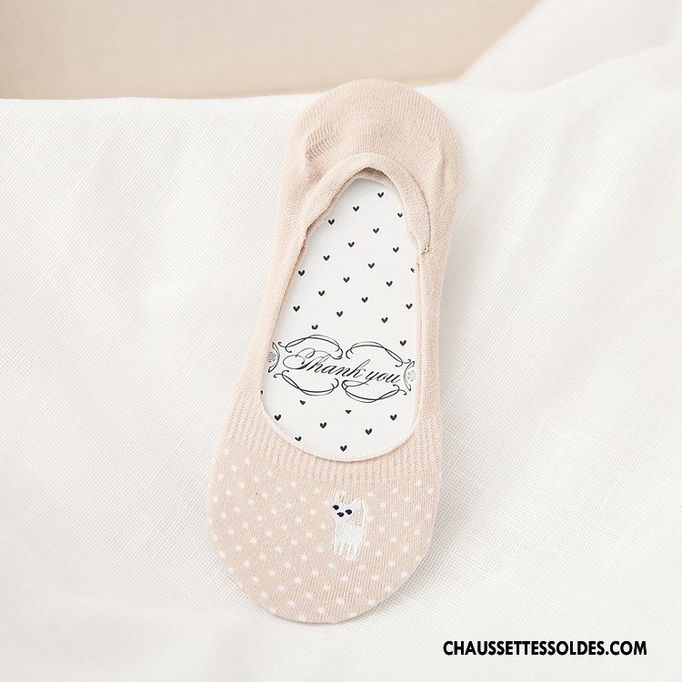 Chaussette Basse Femme Le Nouveau Bien Antidérapant Dame Brodé Chaussette Basse Coupée Rose