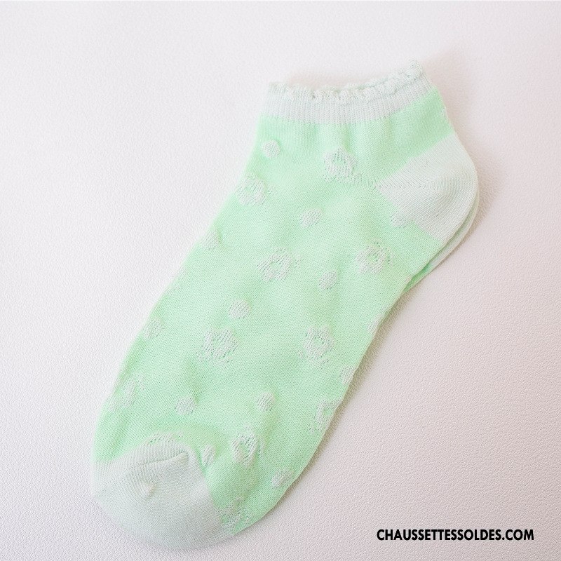 Chaussette Basse Femme Le Nouveau Bulle Printemps Légère Élève Été Pure Jaune