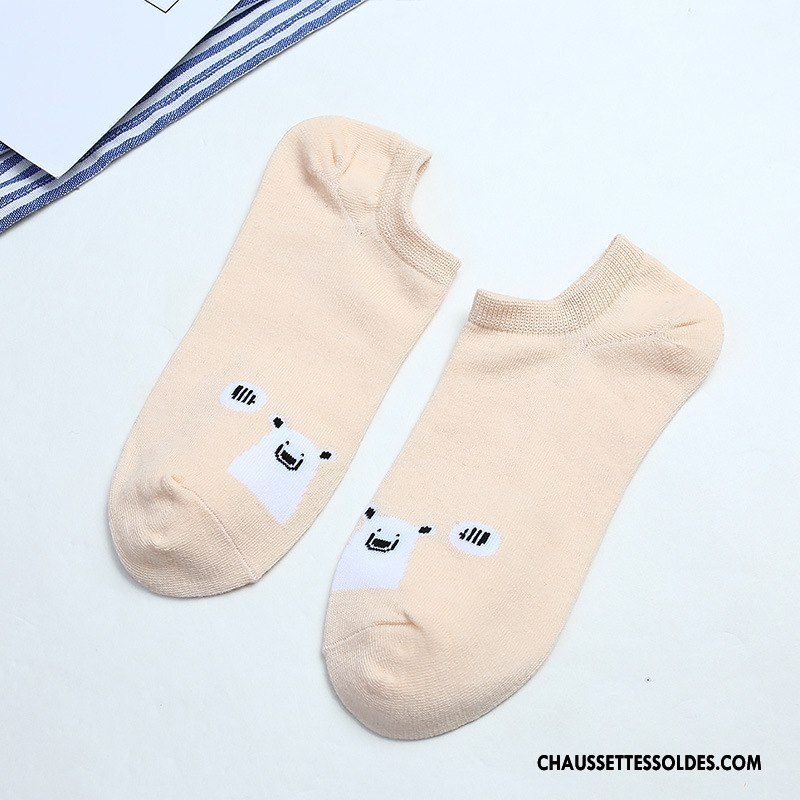 Chaussette Basse Femme Le Nouveau Dessin Animé 100% Coton Chaussette Courte Chaussette Basse Coupée Dame Rose