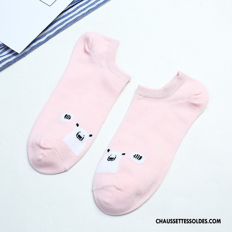Chaussette Basse Femme Le Nouveau Dessin Animé 100% Coton Chaussette Courte Chaussette Basse Coupée Dame Rose