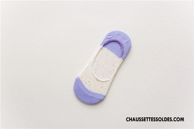 Chaussette Basse Femme Le Nouveau Frais Invisible Antidérapant Yarn Silicone Violet