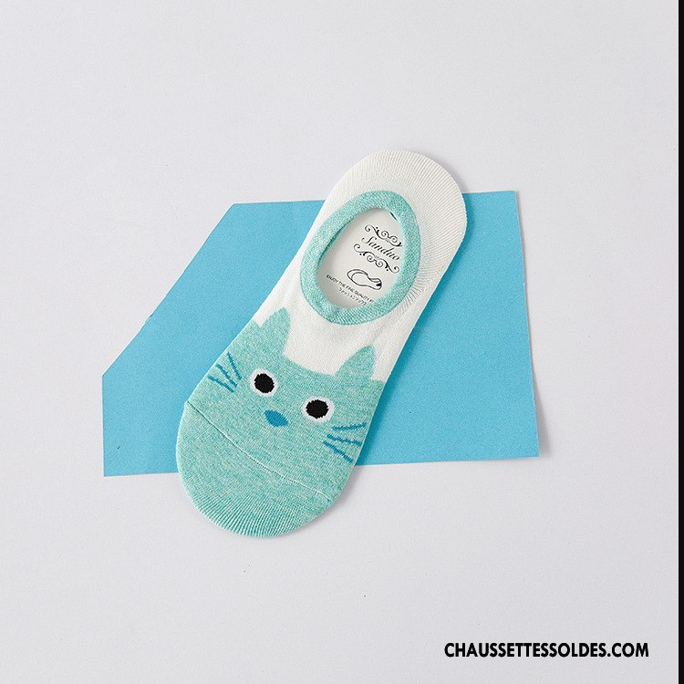 Chaussette Basse Femme Le Nouveau Invisible Printemps Casual Dame Chaussette Basse Coupée Bleu