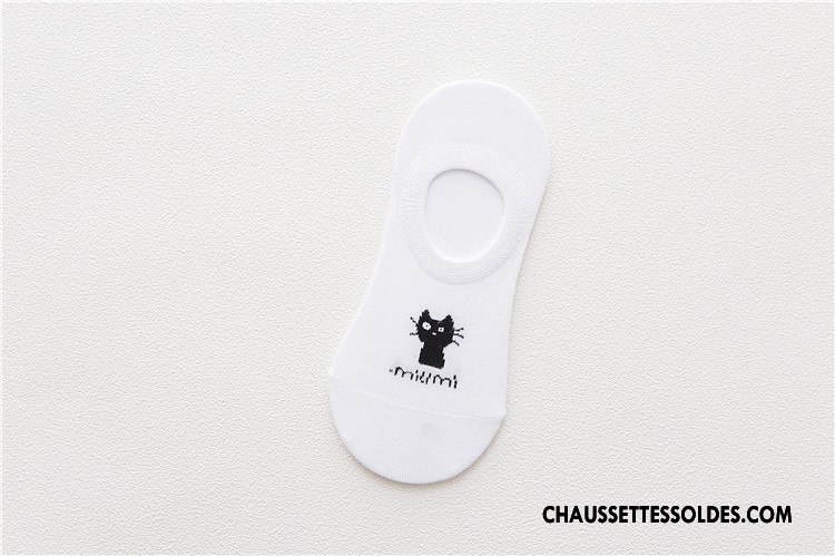 Chaussette Basse Femme Le Nouveau Orange Petit Dessin Animé Invisible Silicone Rouge
