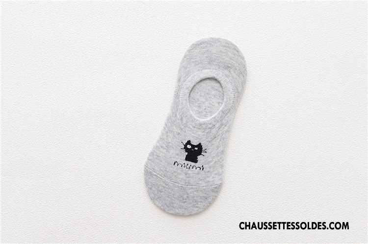 Chaussette Basse Femme Le Nouveau Orange Petit Dessin Animé Invisible Silicone Rouge