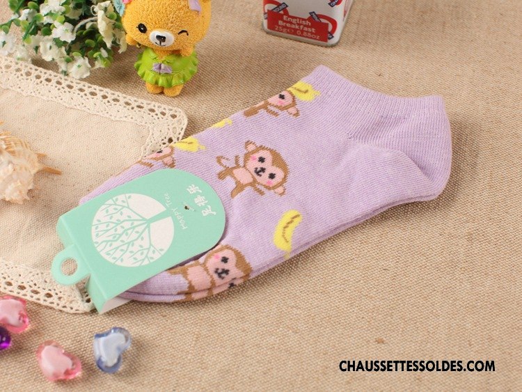 Chaussette Basse Femme Le Nouveau Singe Chaussettes En Coton Dessin Animé 100% Coton Style Chaud Bleu Clair Clair