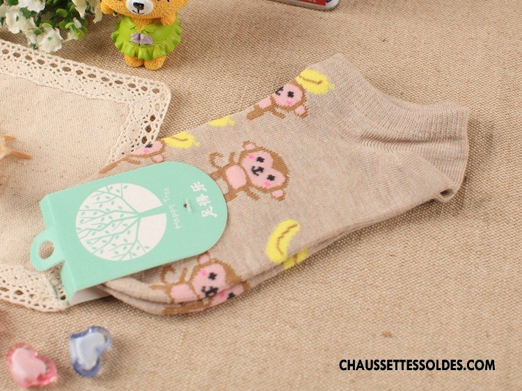 Chaussette Basse Femme Le Nouveau Singe Chaussettes En Coton Dessin Animé 100% Coton Style Chaud Bleu Clair Clair