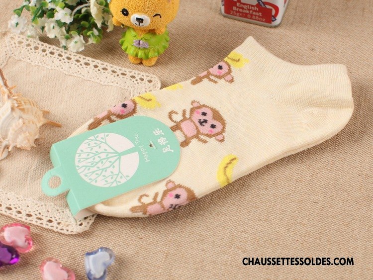 Chaussette Basse Femme Le Nouveau Singe Chaussettes En Coton Dessin Animé 100% Coton Style Chaud Bleu Clair Clair