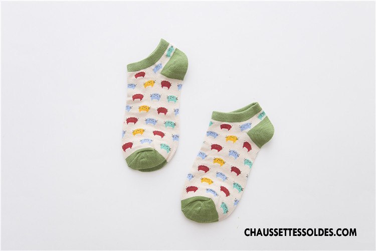Chaussette Basse Femme Le Nouveau Style Chaud 100% Coton Chaussette Basse Coupée Coloré