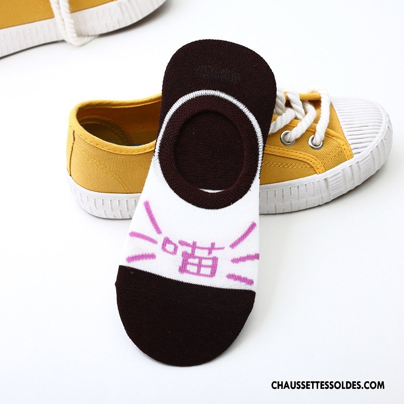 Chaussette Basse Femme Le Nouveau Tous Les Assortis Été Silicone Printemps Chat Noir