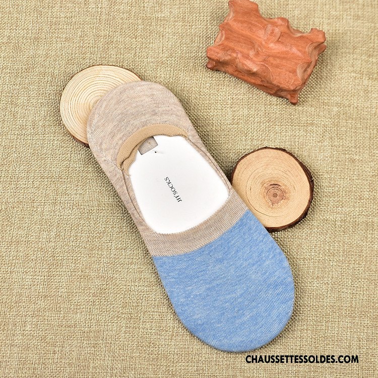 Chaussette Basse Femme Le Nouveau Été Invisible Respirant Homme Tous Les Assortis Bleu Clair Couleurs Mixtes