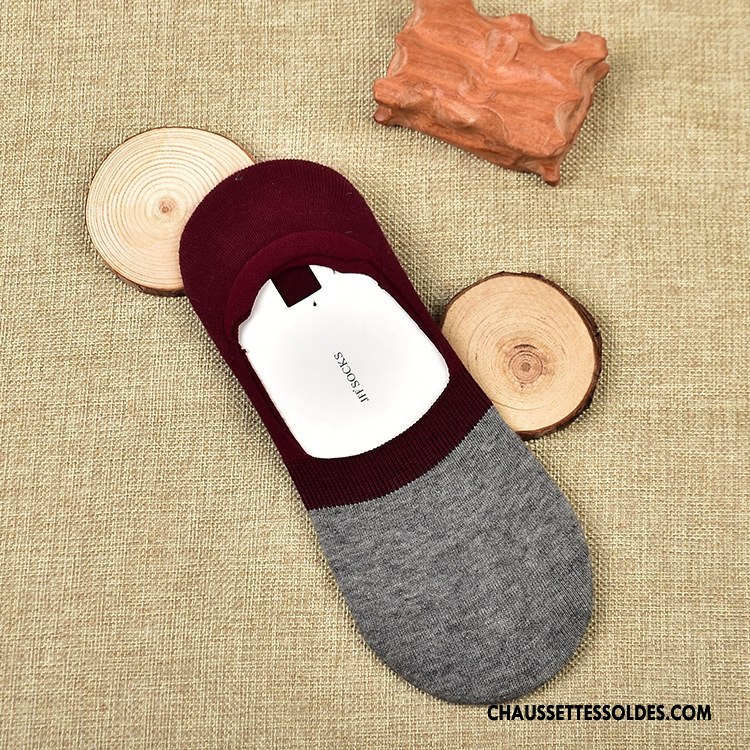 Chaussette Basse Femme Le Nouveau Été Invisible Respirant Homme Tous Les Assortis Bleu Clair Couleurs Mixtes